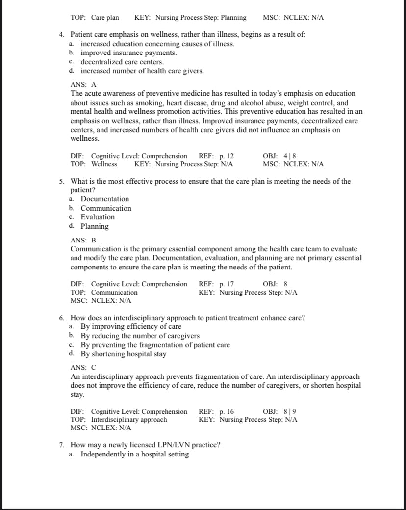 Test Bank Foundations of Nursing 9th Edition by Cooper and Gosnell